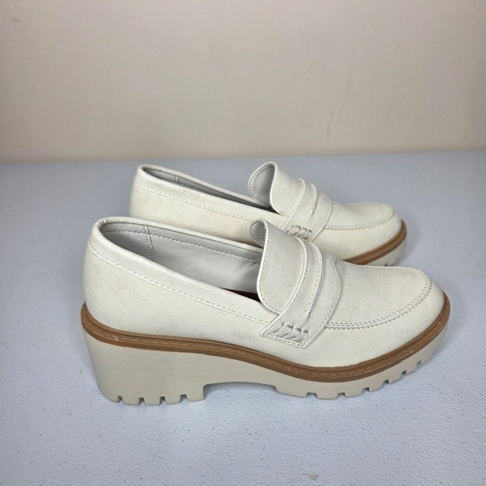 Maurices Loafers Womens 6.5M White Sydney Lug Sole Platform Faux Leather